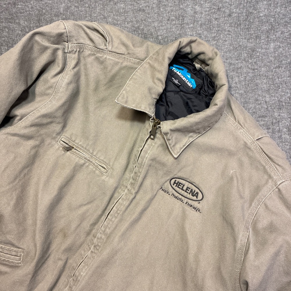 Detroit Style Tri-Mountain Canvas Work Jacket Mens‎ XL Tan Helena Quilt Lined
